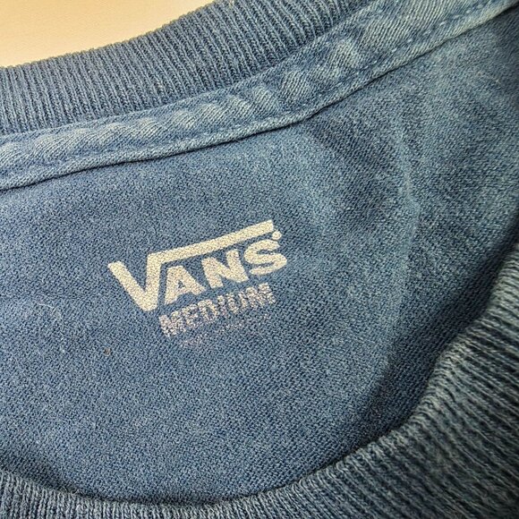 Vans Mens Medium Blue Graphic T Shirt Casual Crewneck Short Sleeve Outdoors - Picture 3 of 9
